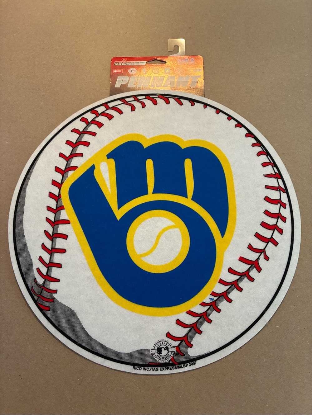 2007 Milwaukee Brewers MLB Baseball Pennant 14.75” circumference